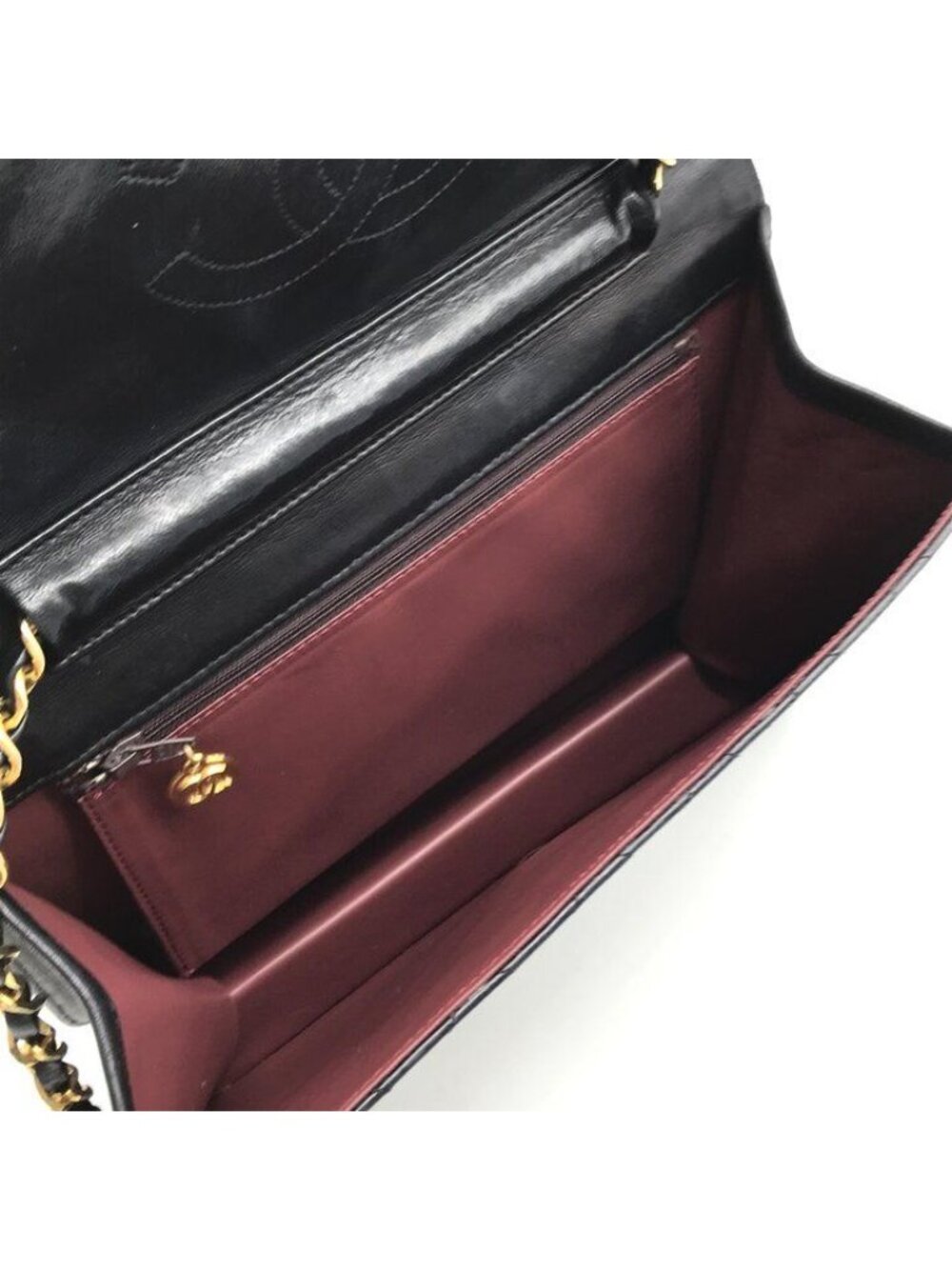 ★SOLD★ Chanel CC Logo Quilted Leather Che Hmm Shoulder Bag LadyBlack - Picture 9 of 10